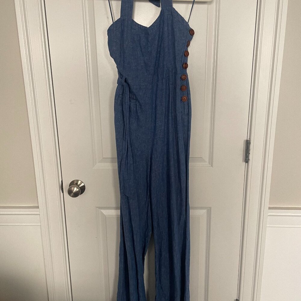 Vintage inspired denim jumpsuit